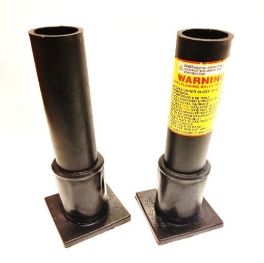 1.91" x 12" Black HDPE Mortar Tube w/Base Mortar Rack