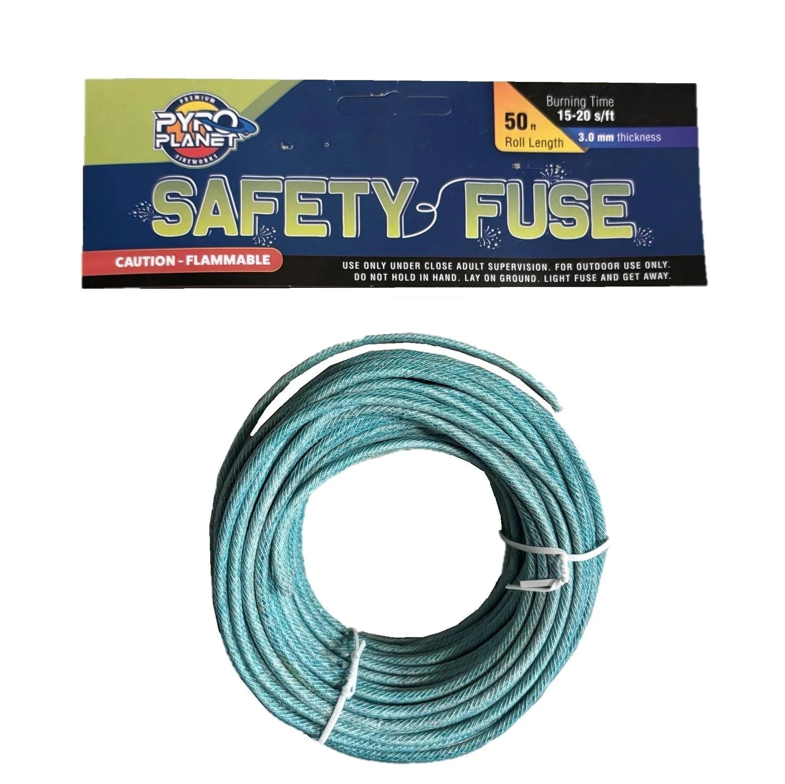 SAFETY FUSE 3MM 15-20 SEC PER FT - 50 FT