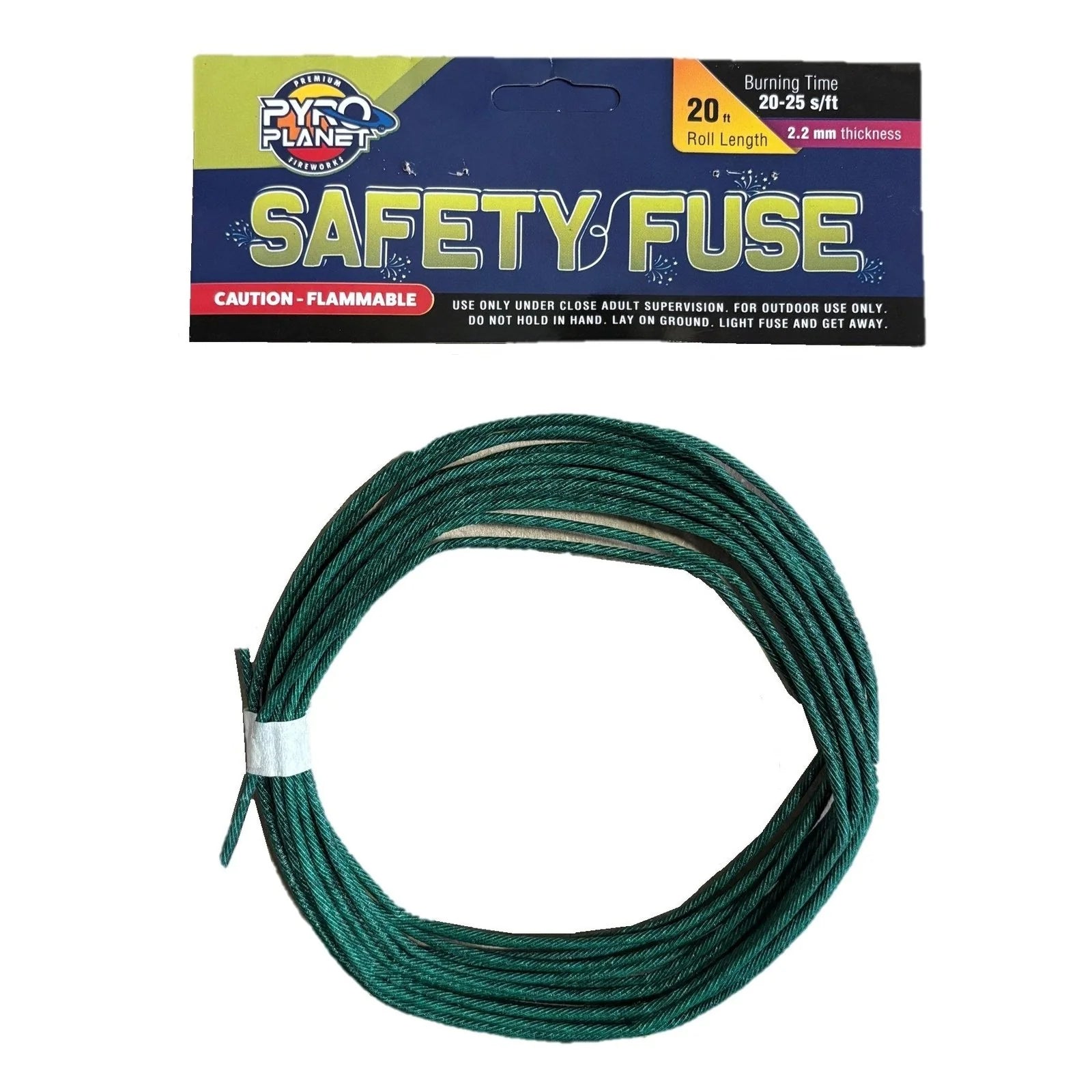 SAFETY FUSE 2.2MM 20-25 SEC PER FT - 20 FT