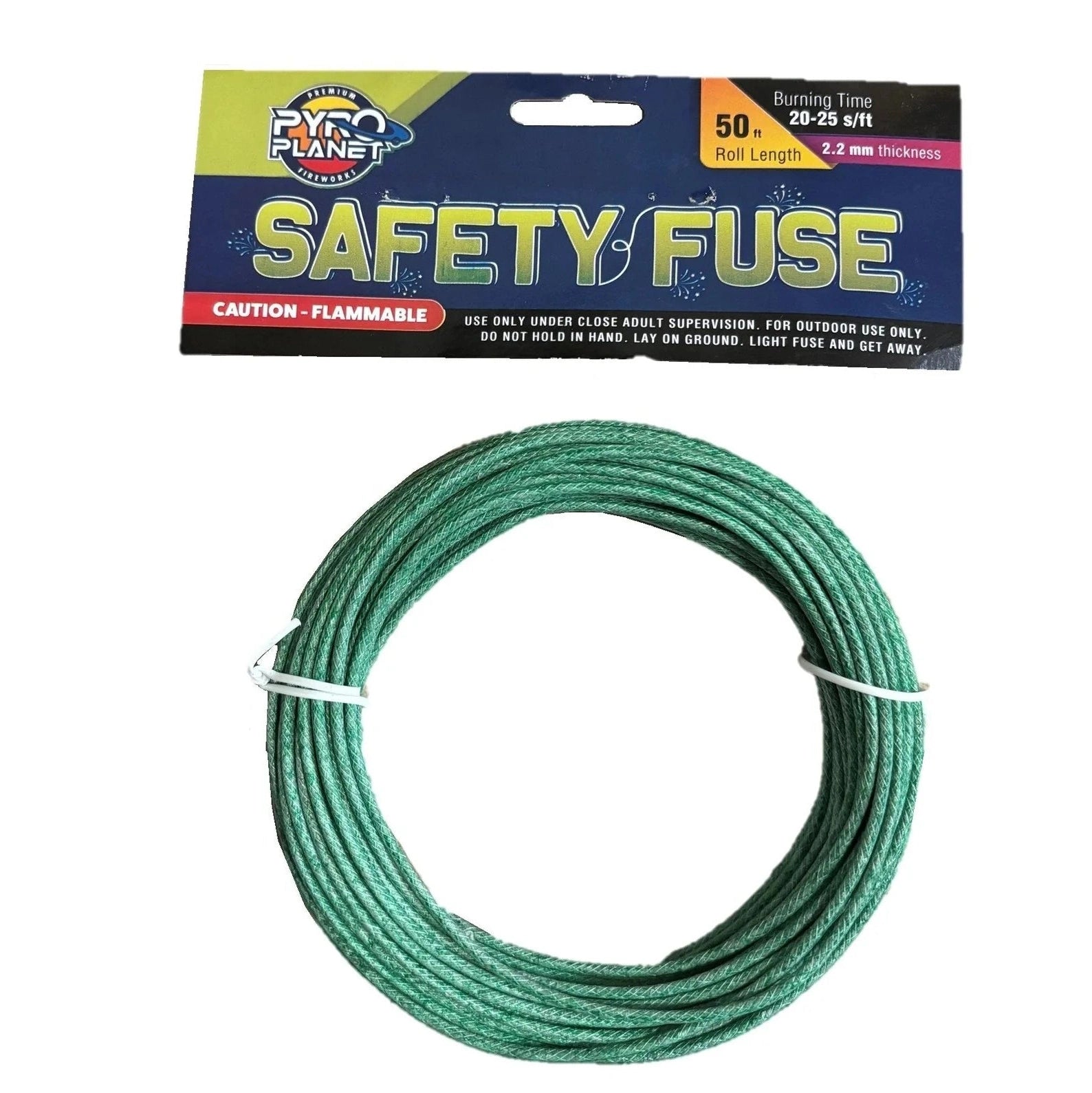 SAFETY FUSE 2.2MM 20-25 SEC PER FT - 50 FT
