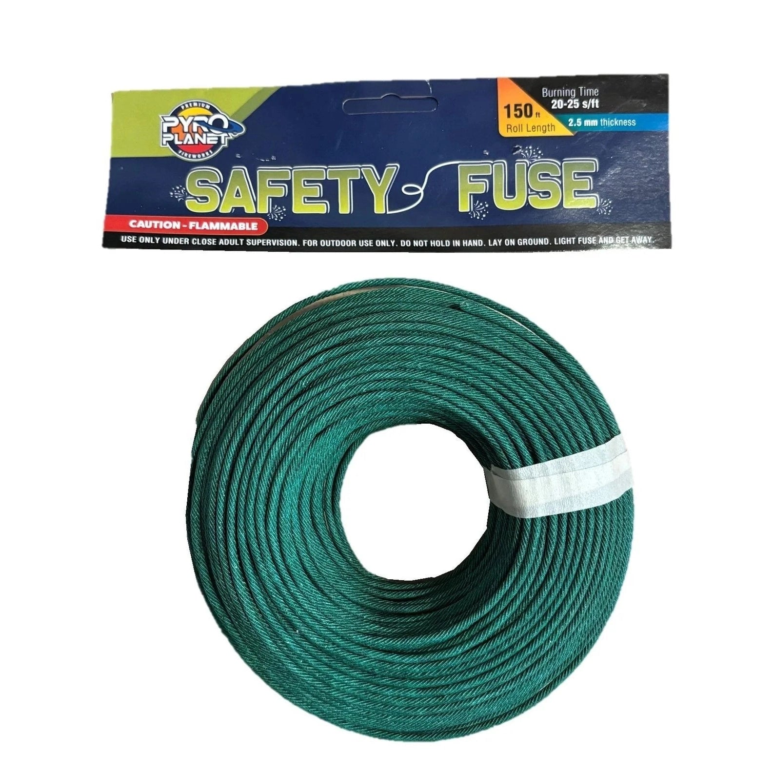 SAFETY FUSE 2.5MM 20-25 SEC PER FT - 150 FT