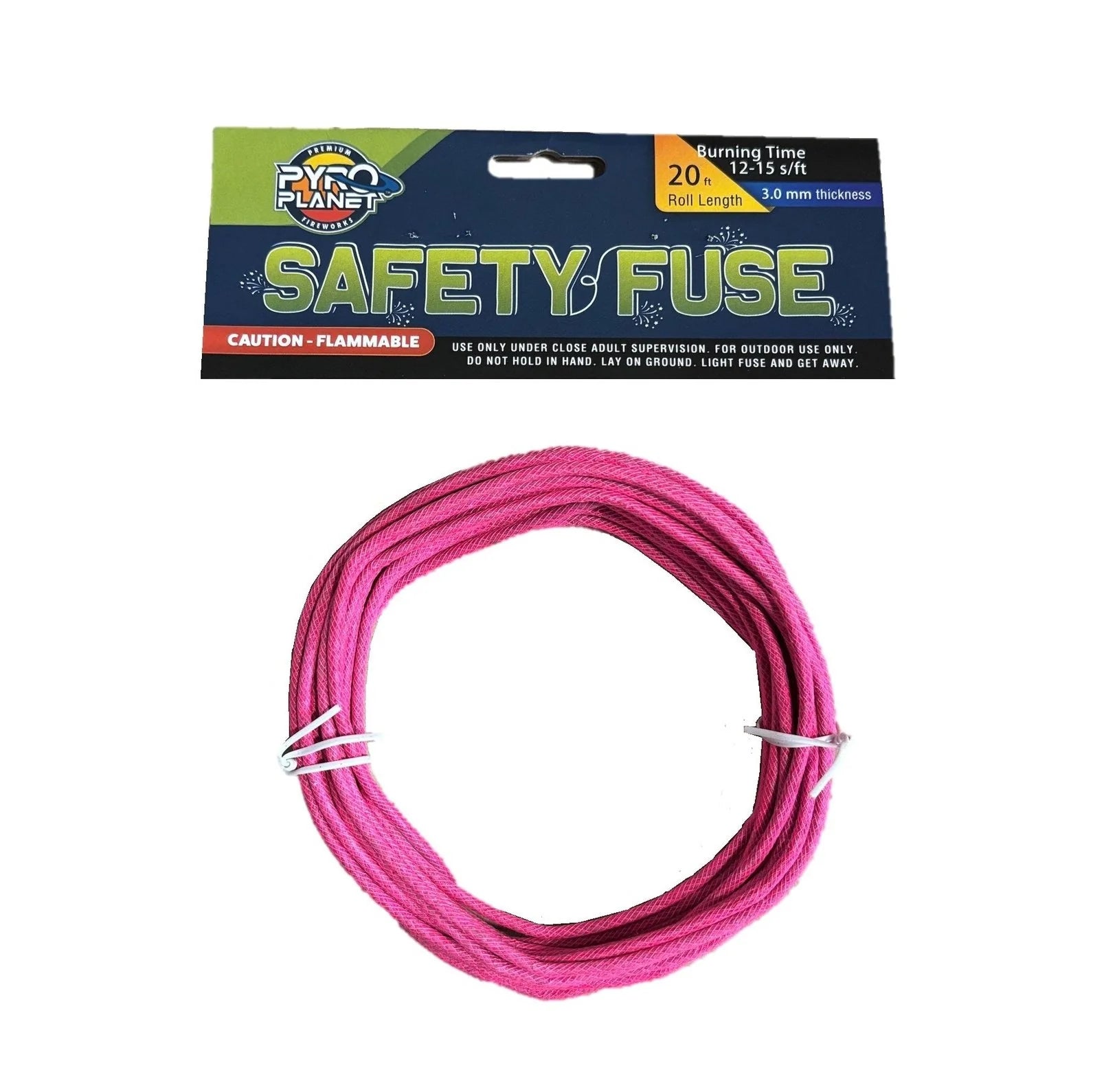 SAFETY FUSE 3MM 12-15 SEC PER FT - 20 FT